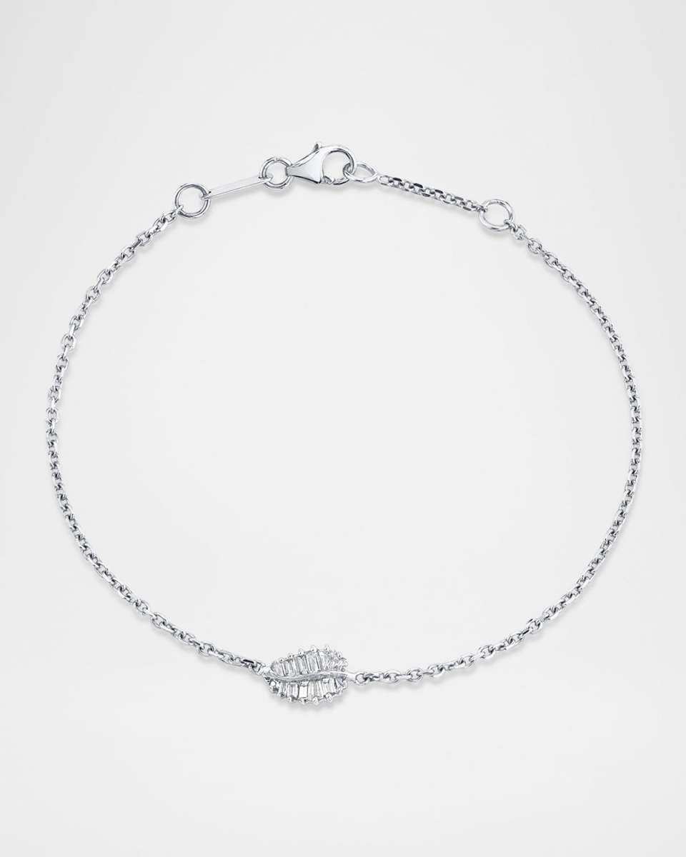 18k White Gold Small Palm Leaf Bracelet